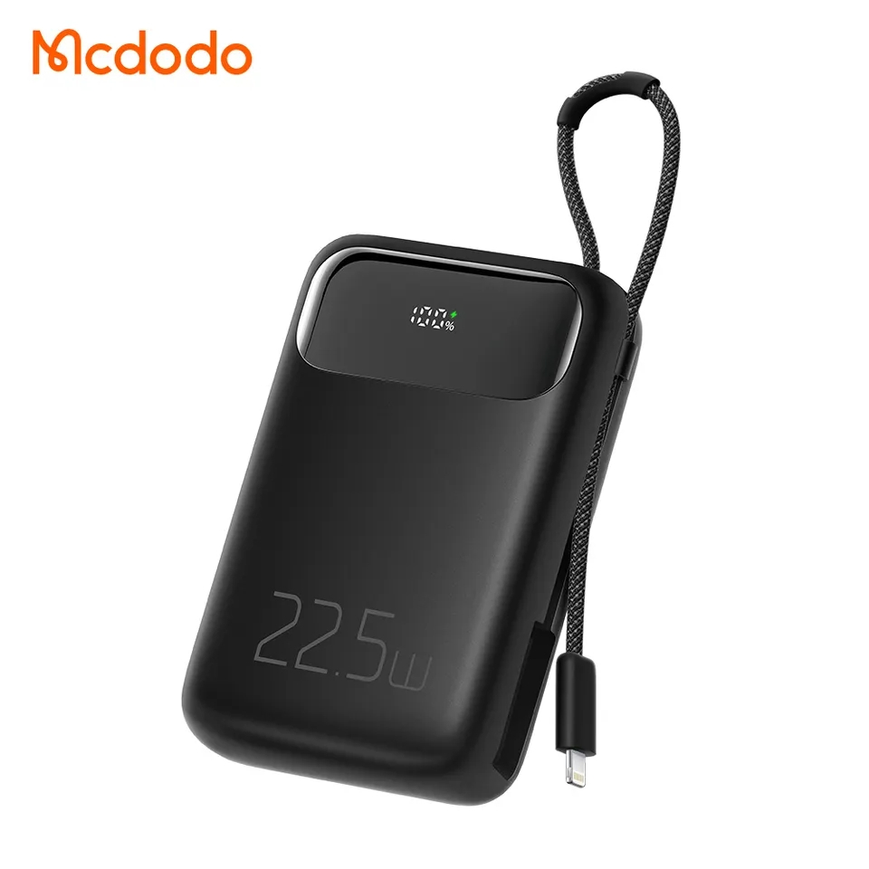 McDodo MC-3253 USB+USB-C powerbank med ögla, 10 000mAh