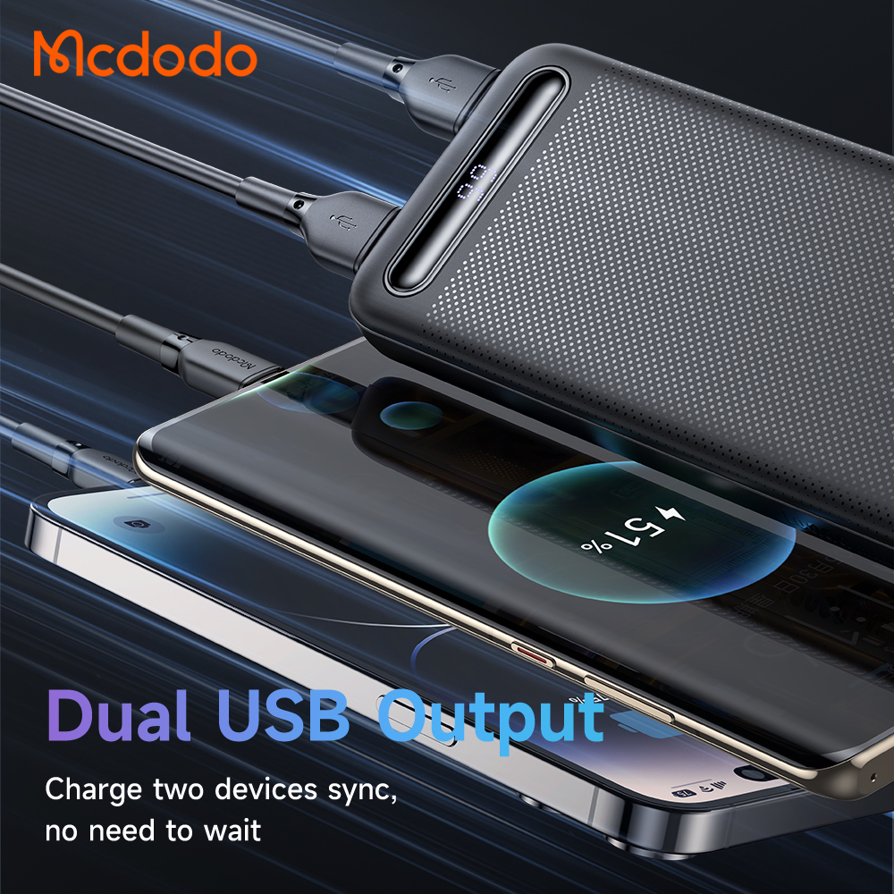 McDodo MC-4422 powerbank med display, 10 000mAh