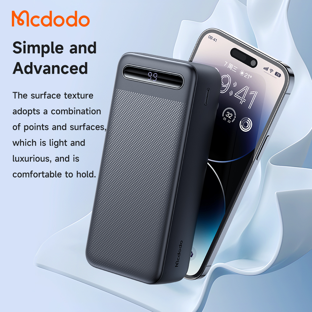 McDodo MC-4442 powerbank med display, 30.000mAh