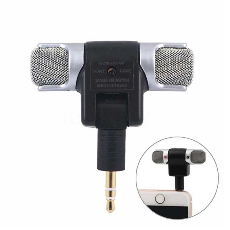 Vikbar mini-mikrofon, 110dB, svart