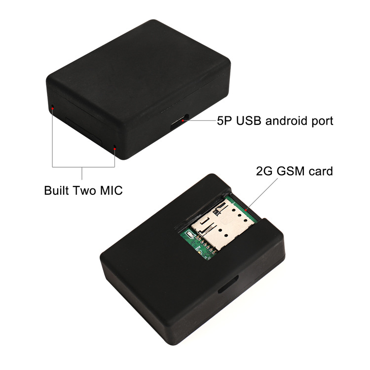 N+ GSM-bugg för avlyssning med GPS-spårning, 450mAh