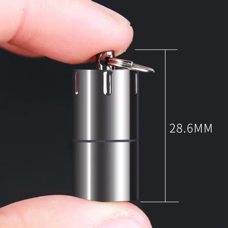 Mini-tändare med nyckelring, 26x13mm, silver