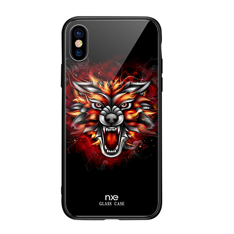 NXE Hybrid TPU skal med motiv, 9H, iPhone XS Max fiercely dragon
