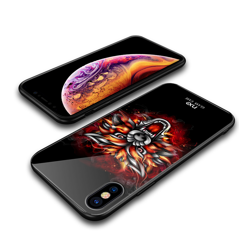 NXE Hybrid TPU skal med motiv, 9H, iPhone XS Max fiercely dragon