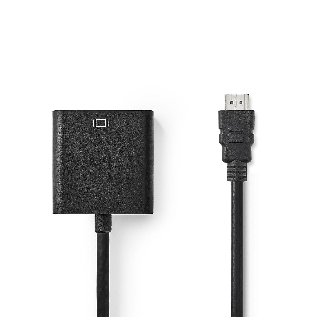 Nedis HDMI till VGA-kabel, 3.5 mm-utgång, 0.2m, svart