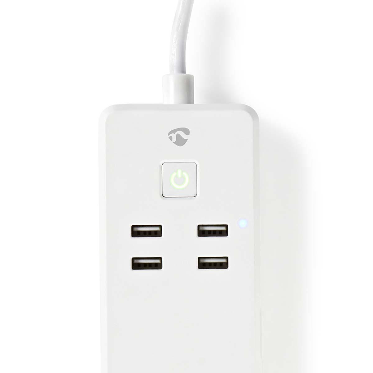 Nedis Smart WiFi-förlängningsuttag - 3x uttag, 4x USB