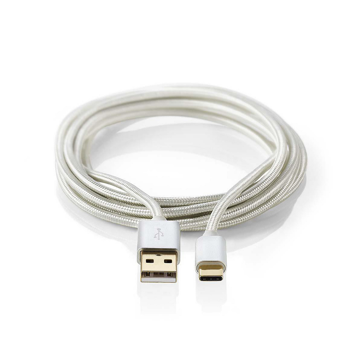 Nedis slitstark USB-A till USB-C kabel, 2m