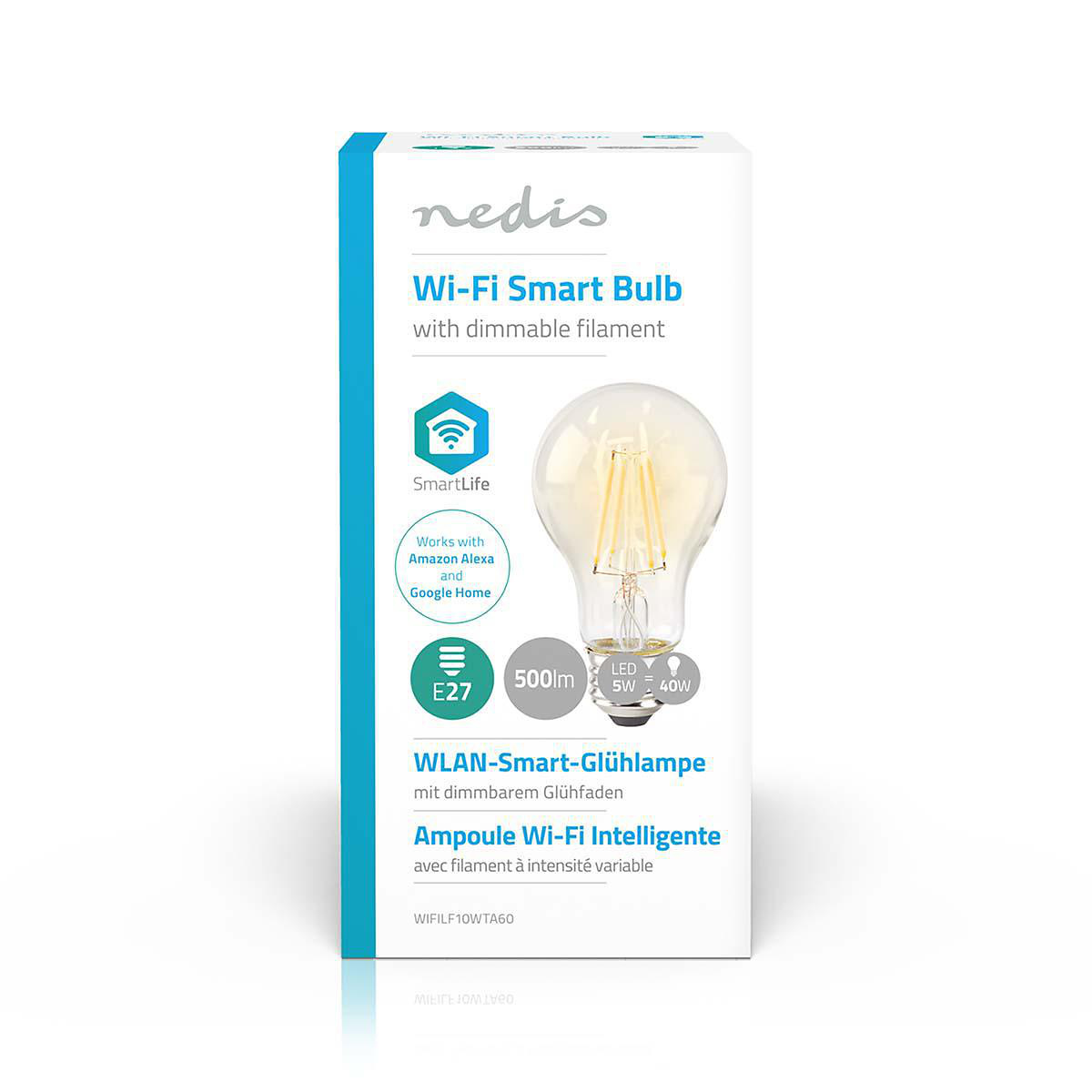 Nedis Wi-Fi Smart LED-filamentlampa E27 - Vit