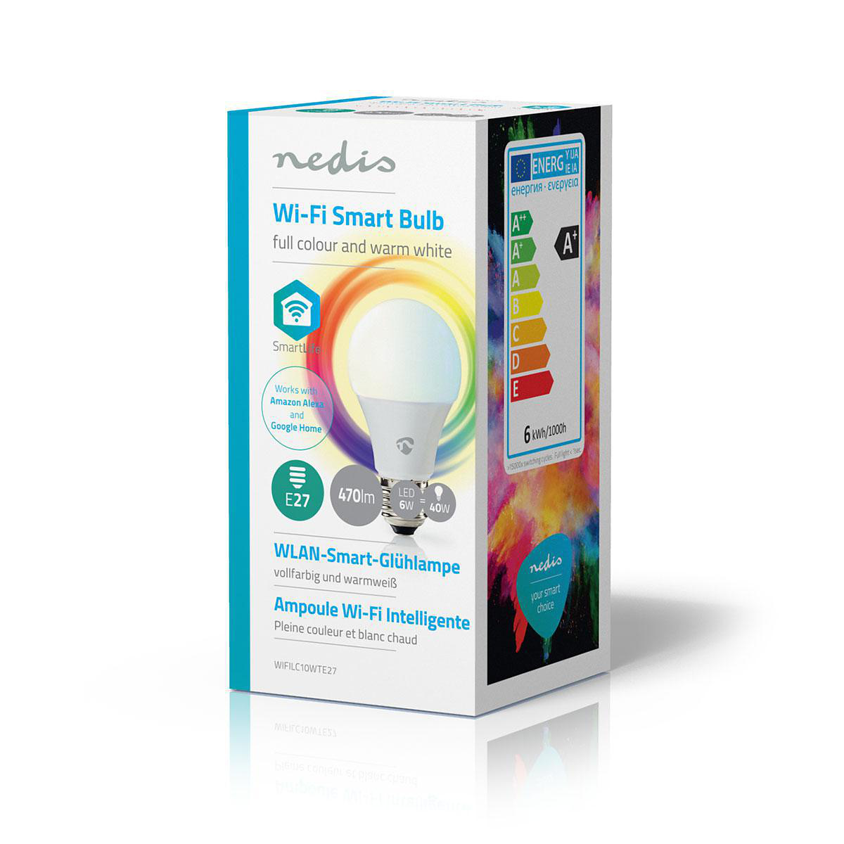 Nedis WiFi Smart LED-lampa E27 - Fullfärg och varmvitt