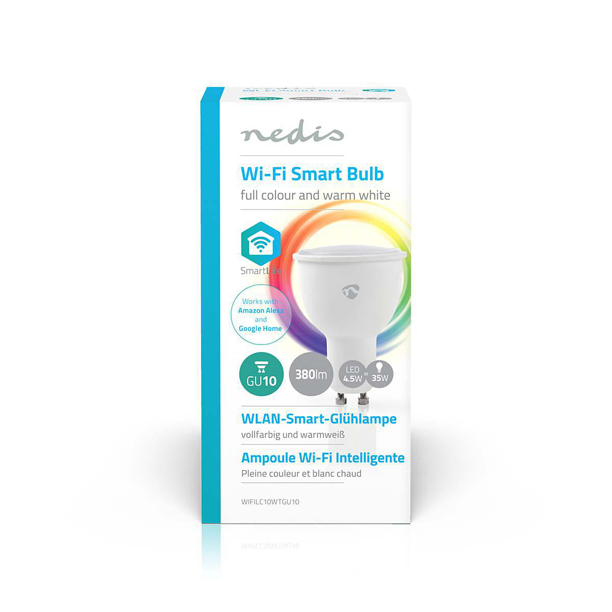 Nedis WiFi Smart LED-lampa GU10 - Fullfärg och varmvitt