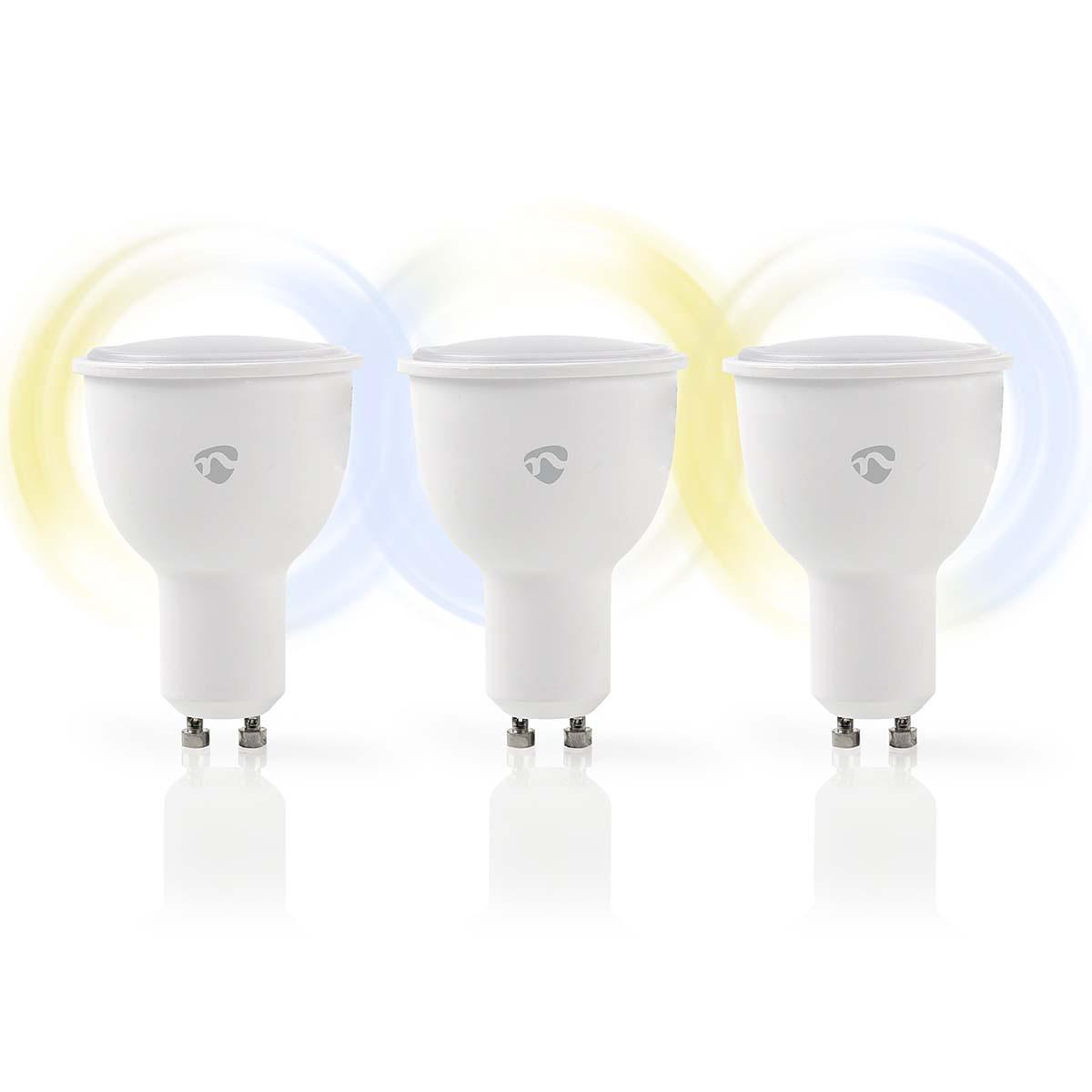 Nedis WiFi Smart LED-lampor GU10 - Varmt till kallt vitt, 3-pack