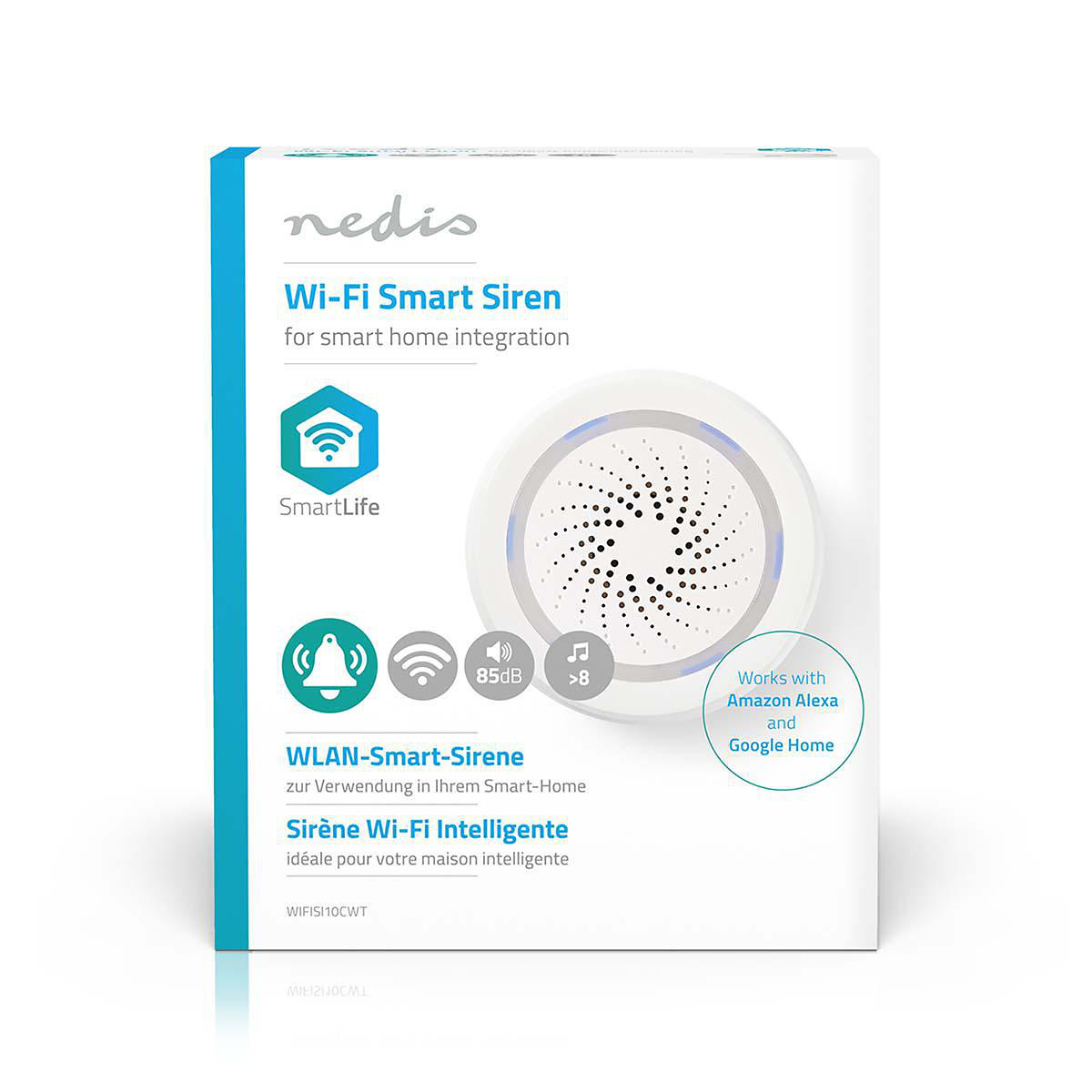 Nedis Wifi smart siren - Larm- eller ljudsignal 85 dB