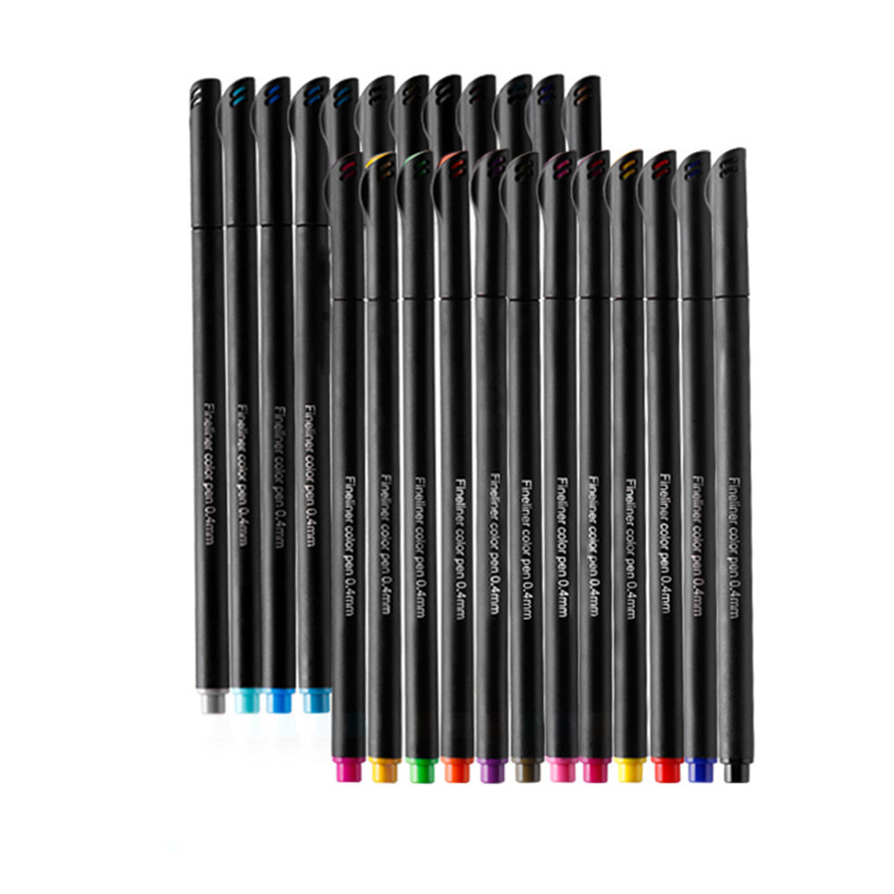 Snabbtorkade färgpennor med tunn spets, 24 färger