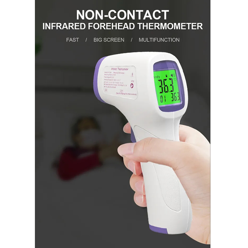 Beröringsfri termometer med färgskiftande LCD-skärm, 32-42-5°C