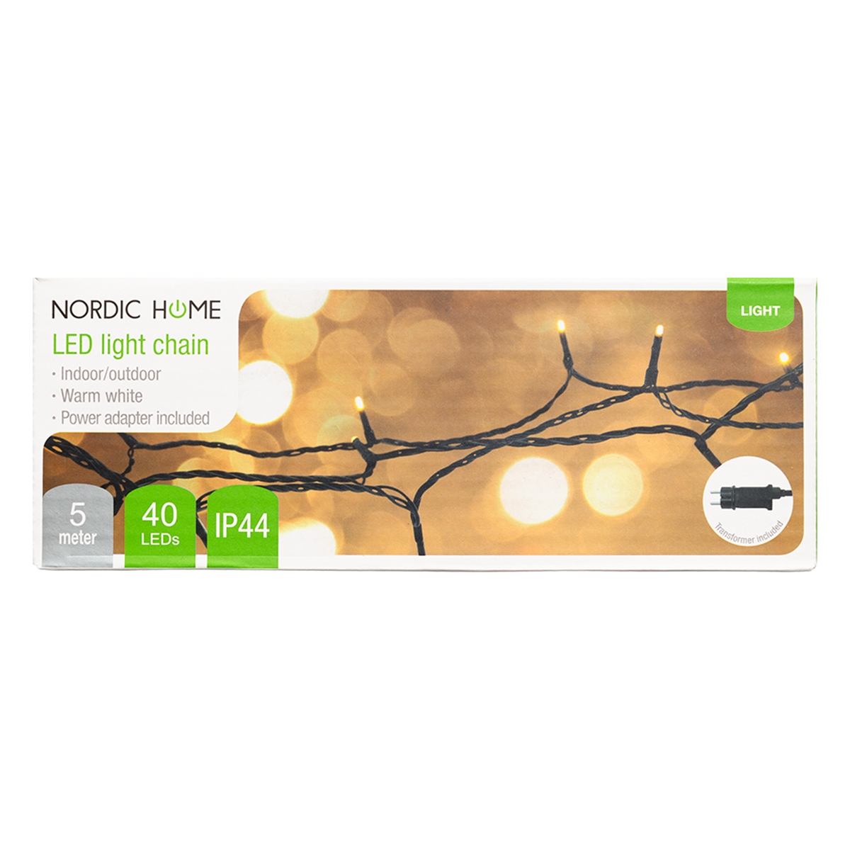 Nordic Home Ljusslinga för inomhus/utomhus, varmvitt, 5m