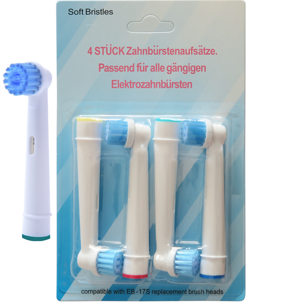 Oral-B kompatibla sensitive tandborsthuvuden EB-17S, 4-pack