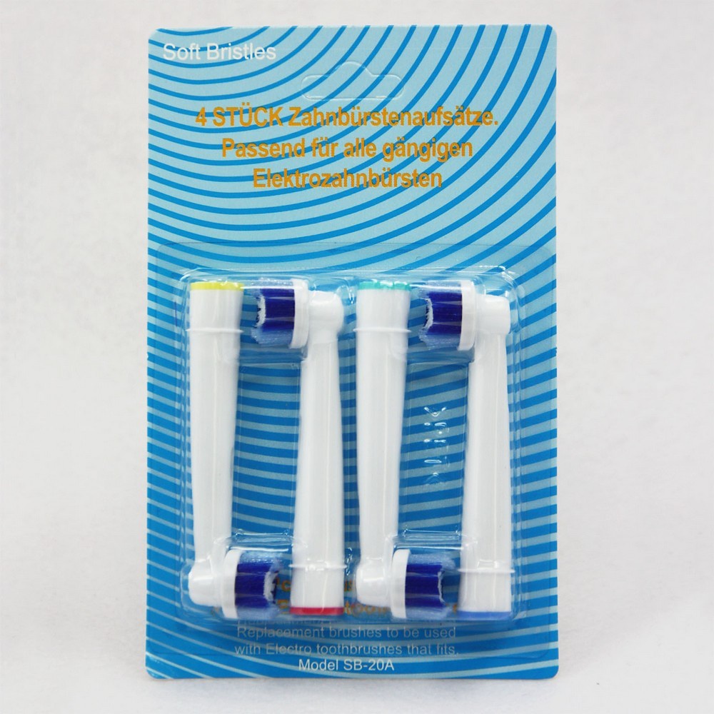 Oral-B kompatibla tandborsthuvuden SB-20A, Mjuka Dupont, 4-pack
