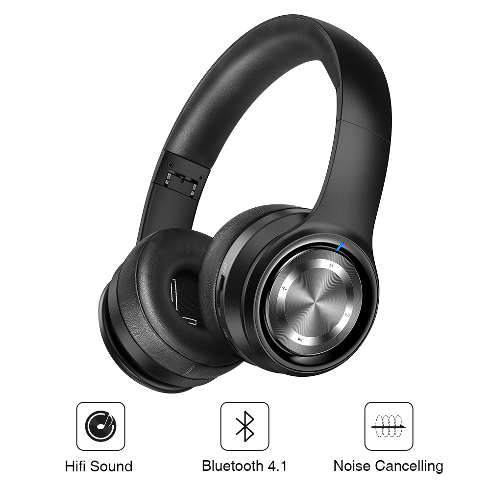 PICUN B26 Trådlösa Over Ear-hörlurar, Bluetooth 5.0, svart