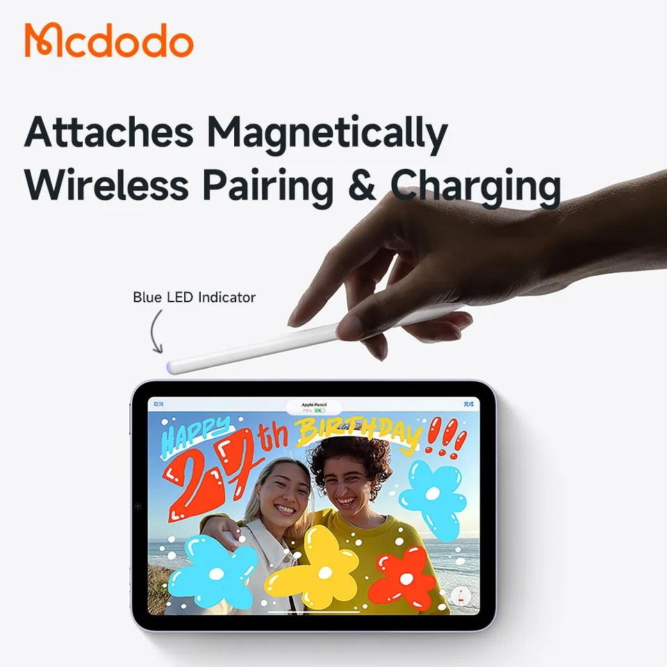 McDodo PN-8921 Sketch magnetisk styluspenna för iPad, vit