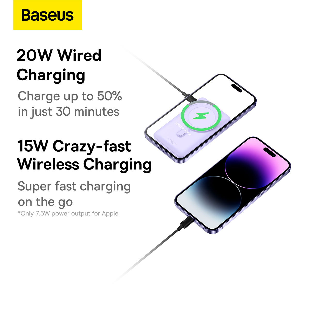 Baseus PPCXZ10 magnetisk powerbank med ställ, 10000mAh
