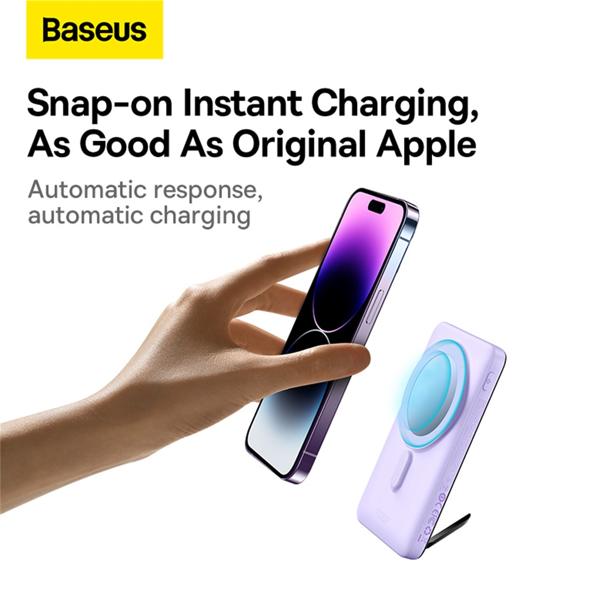 Baseus PPCXZ10 magnetisk powerbank med ställ, 10000mAh