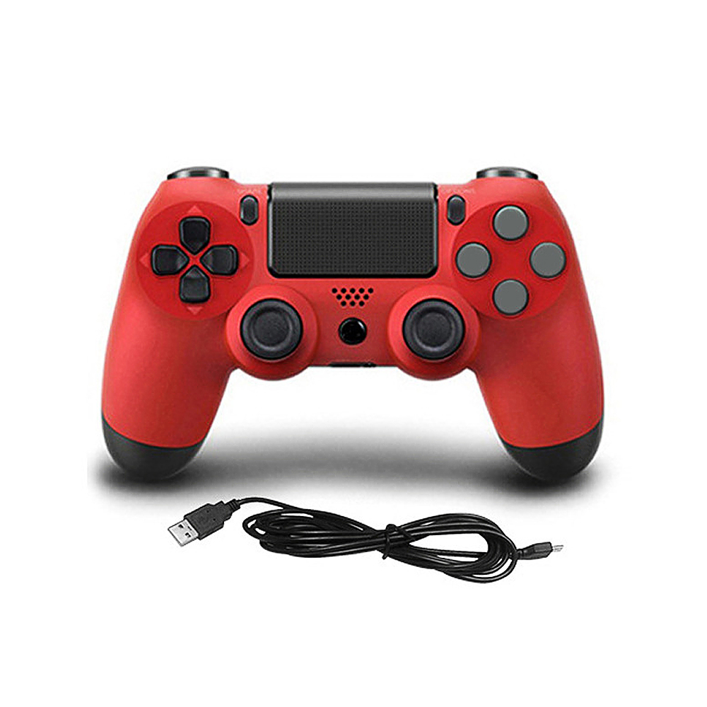 PS4 handkontroll med kabel, röd
