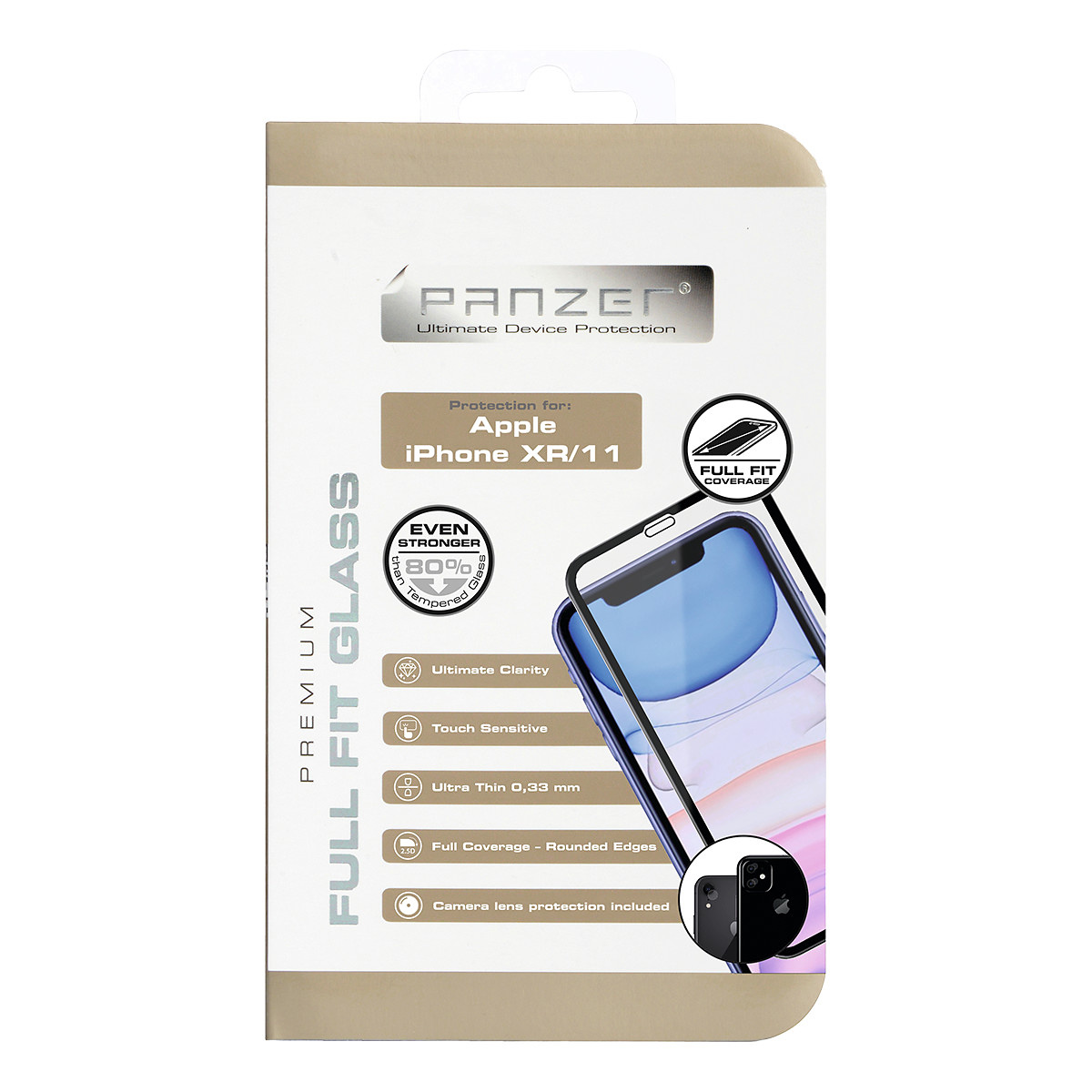 Panzer Premium skärmskydd till iPhone XR/11, härdat glas, svart