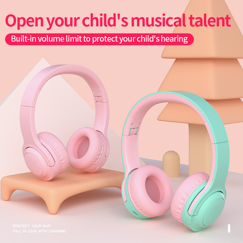 Picun E3 Trådlösa barnhörlurar, Bluetooth v5.0, rosa