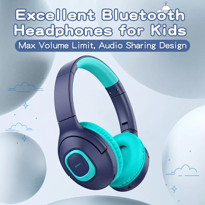 Picun E5 trådlösa barnhörlurar med volymbegränsning, 85dB, blå