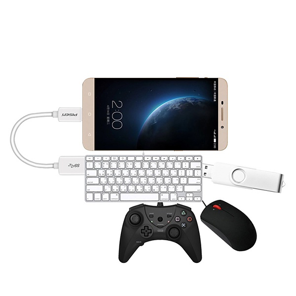 Pisen OTG USB Plug till Micro-USB, 15cm, Macbook Google
