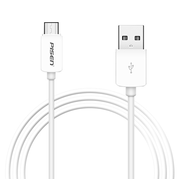 Pisen USB 2.0 till USB-C laddkabel 1m, vit