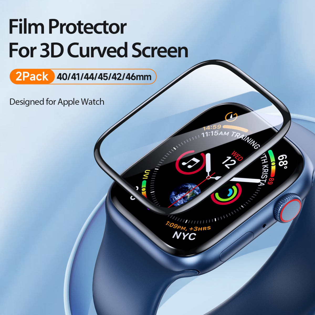 Dux Ducis Pmma skärmskydd till Apple Watch 7/8/9, 45mm, 2-pack