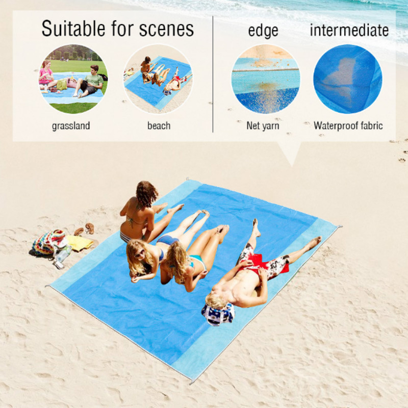 Sandfri strandfilt i polyester, 150x200cm