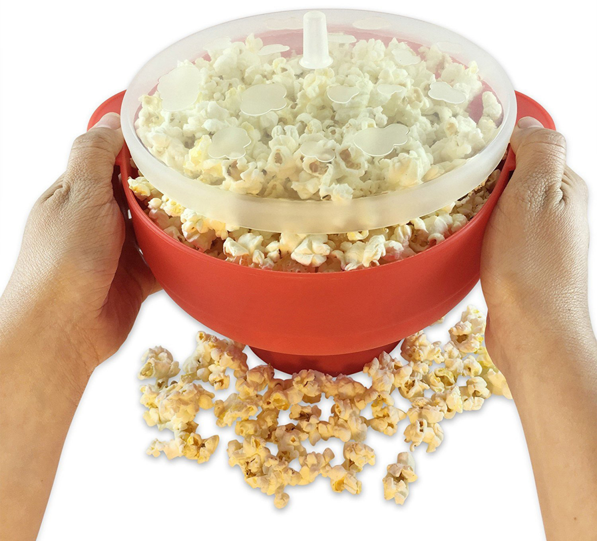 Mikrosäker popcornskål med lock, 24.1x14.7cm