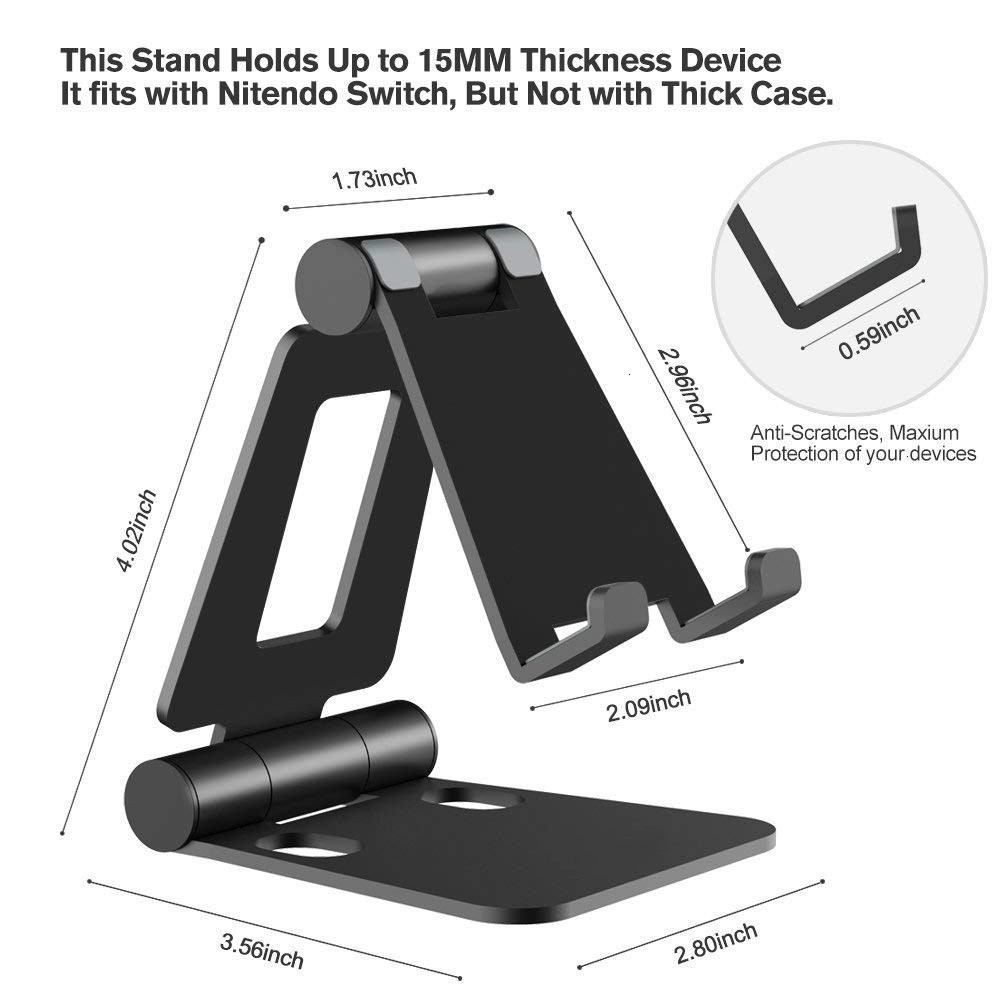 Vikbart mobilställ i aluminium, svart