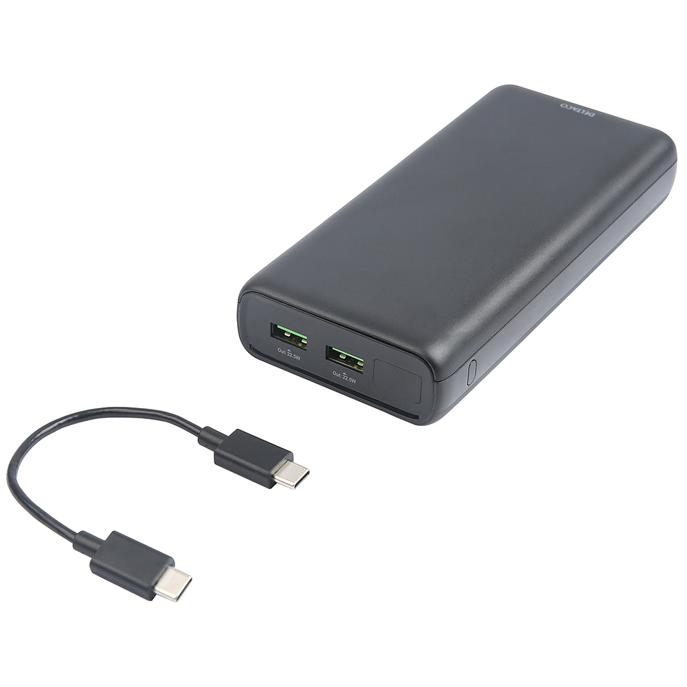 2xUSB+USB-C powerbank, PD 60W, 20 000mAh