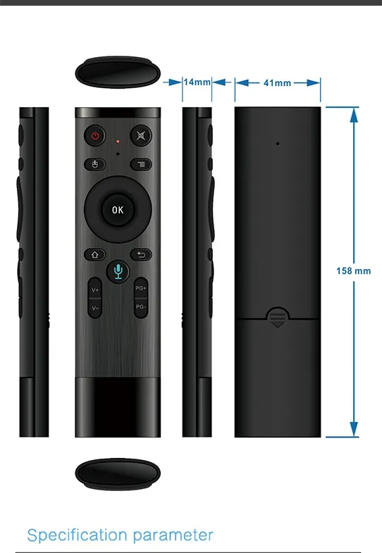 Trådlös universell fjärrkontroll med röststyrning, 2.4GHz, 15mA