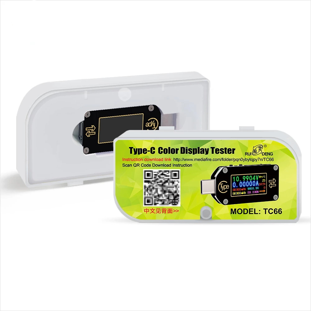 USB-C voltmätare med LCD-display, 0-150W, svart