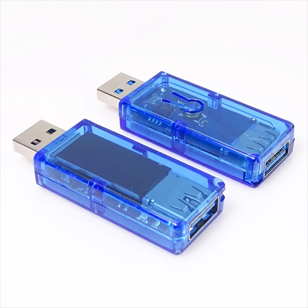 USB 3.0 voltmätare med LCD-display, 0-120W, blå