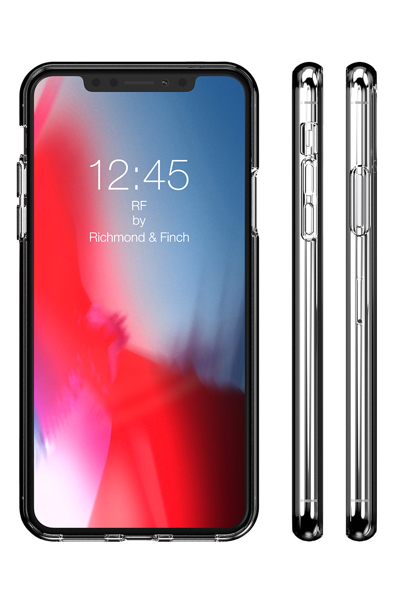 Richmond & Finch skal, iPhone X/XS, transparent svart