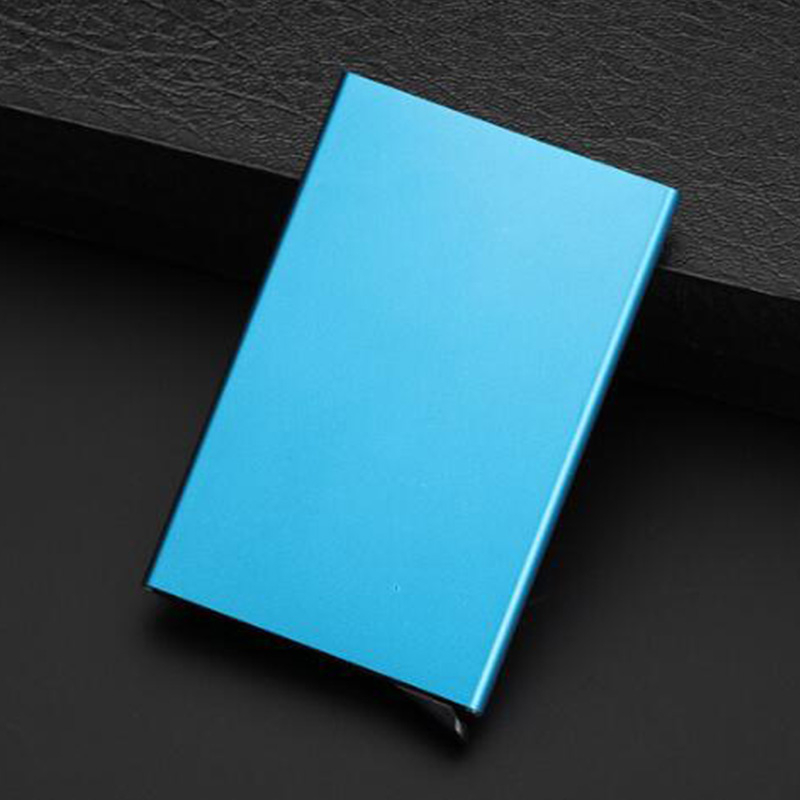 Korthållare med RFID-skydd, 6 kortplatser, blå