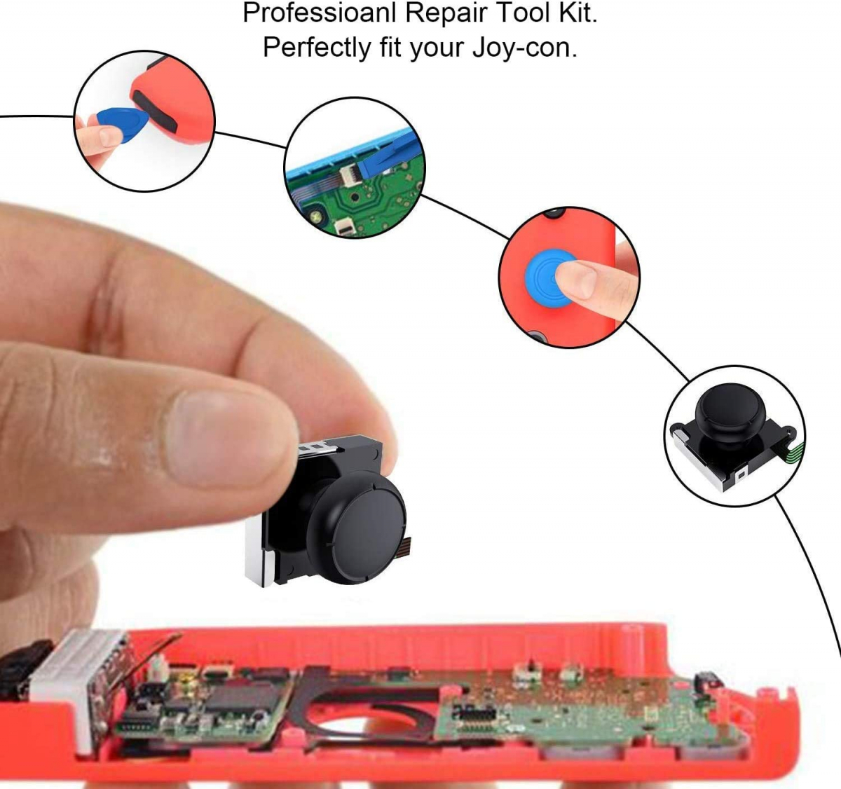 Reparationskit med joysticks till Nintendo Switch, 15 delar