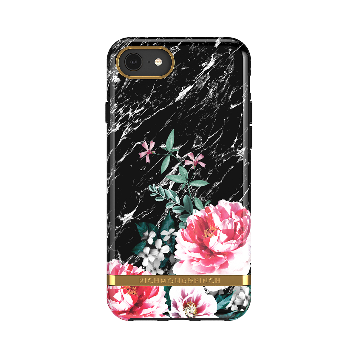Richmond & Finch, Black Marble Floral, skal för iPhone 6/6s/7/8
