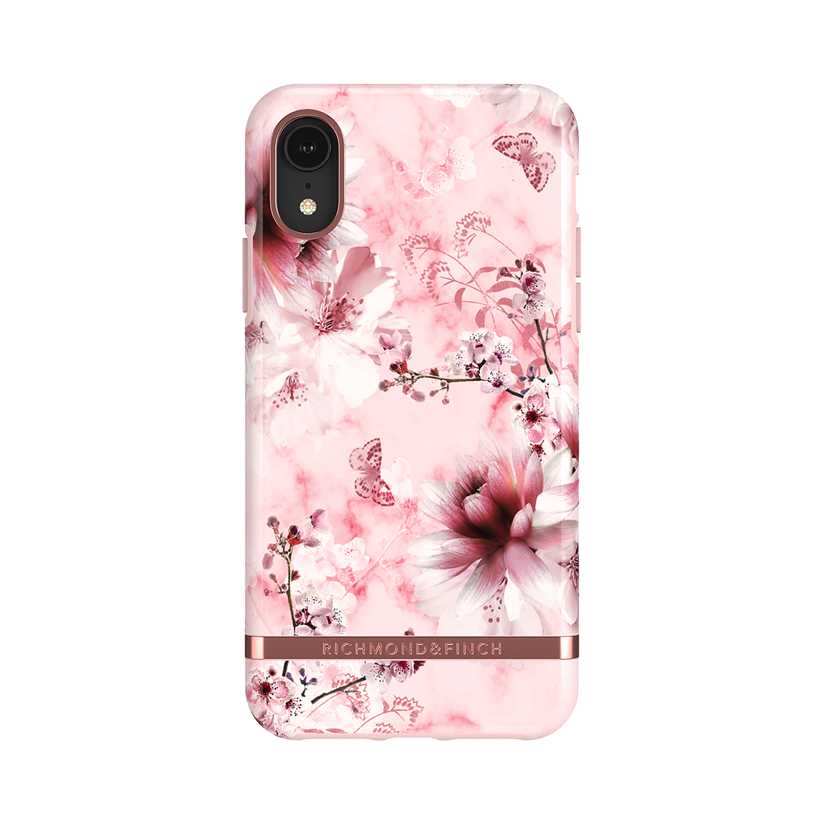 Richmond & Finch, Pink Marble Floral, mobilskal för iPhone XR
