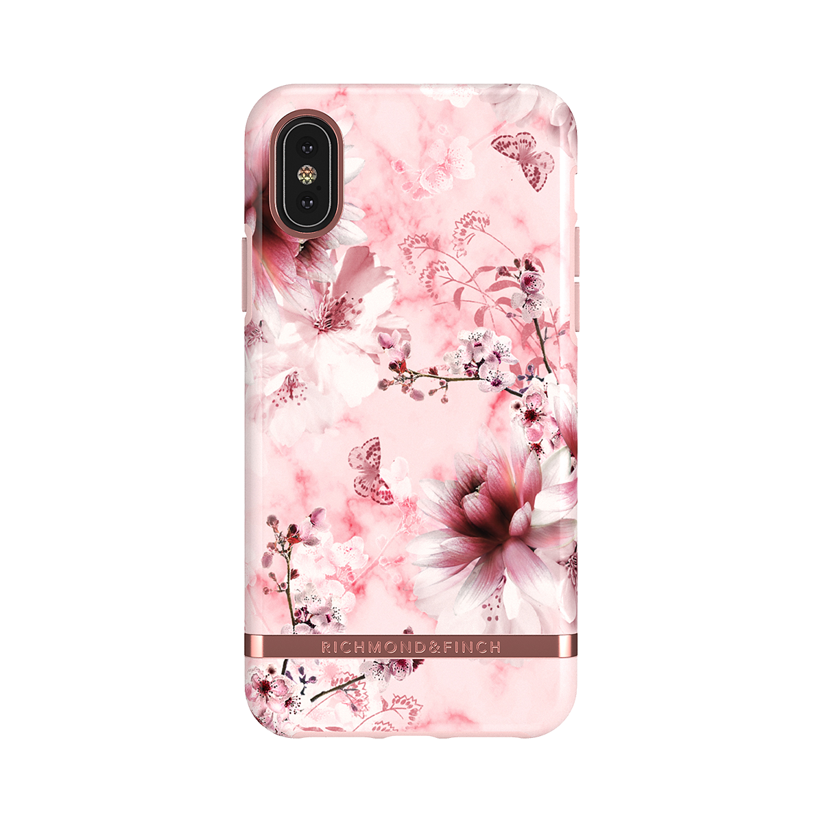 Richmond & Finch, Pink Marble Floral, skal för iPhone XS Max