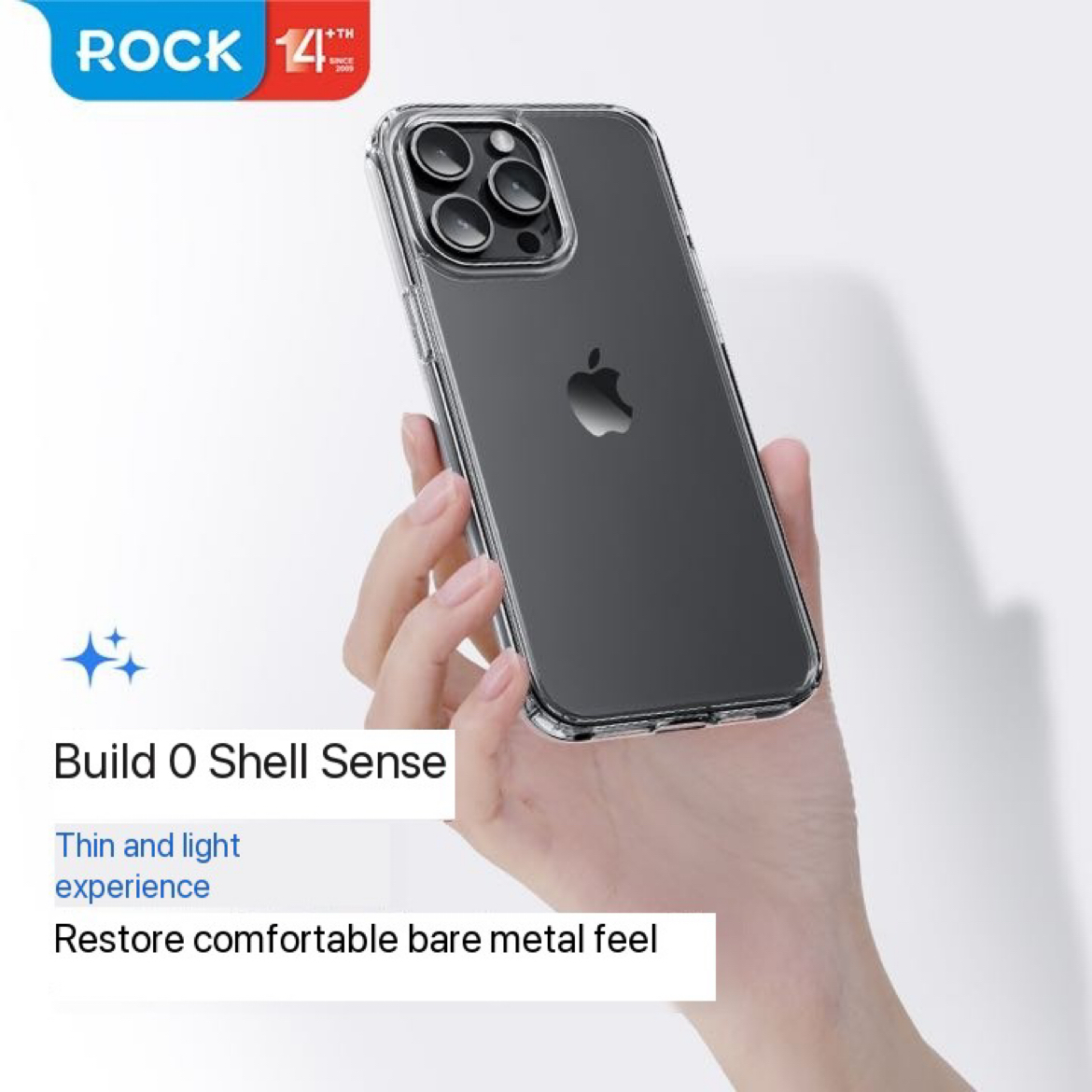 Rock Space Clear transparent skal till iPhone 15 Plus