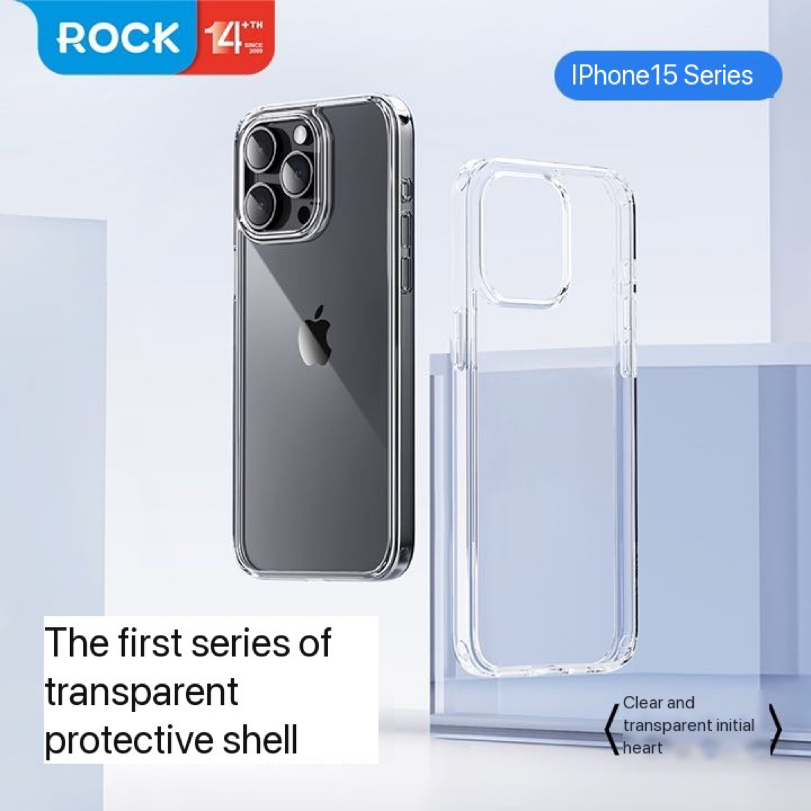 Rock Space Clear transparent skal till iPhone 15 Plus