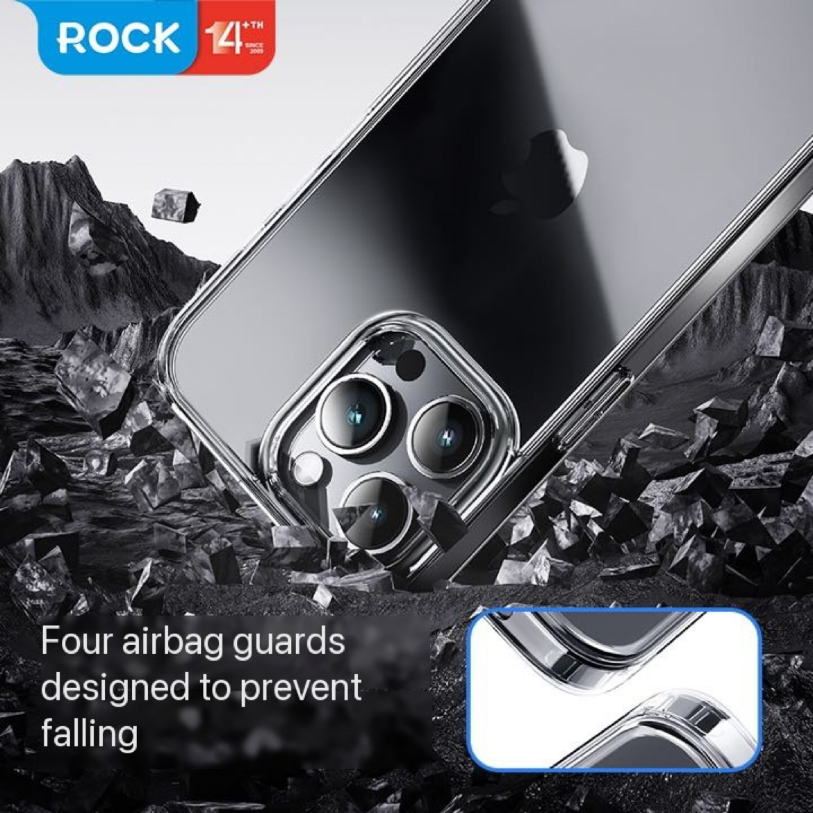 Rock Space Clear transparent skal till iPhone 15 Plus