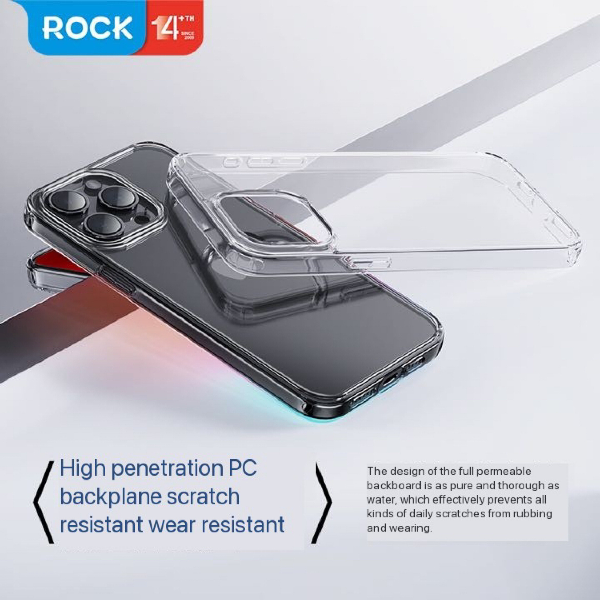 Rock Space Clear transparent skal till iPhone 15 Plus