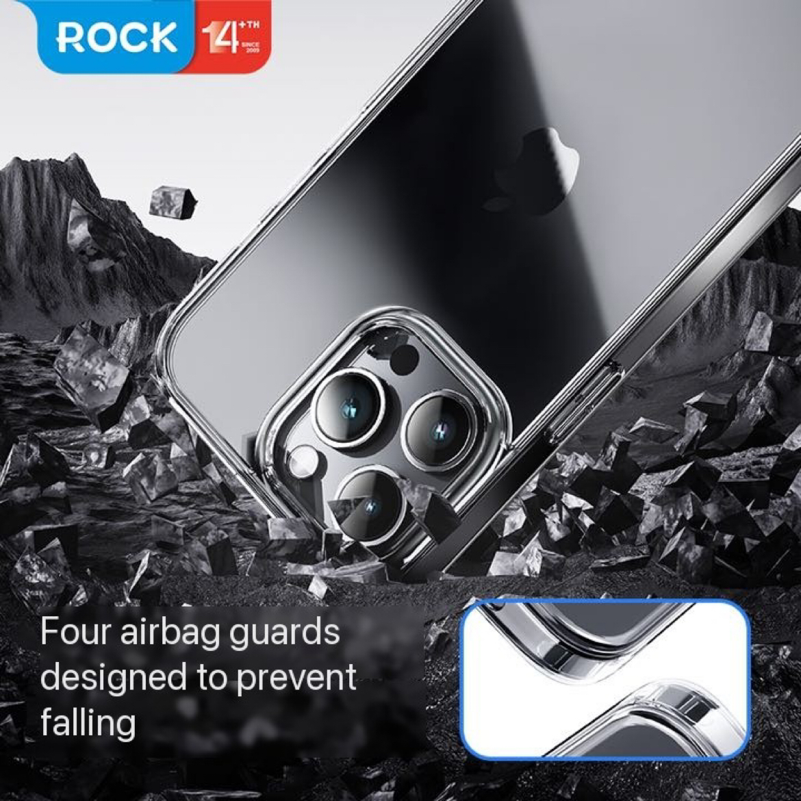 Rock Space Clear transparent skal till iPhone 15 Pro Max